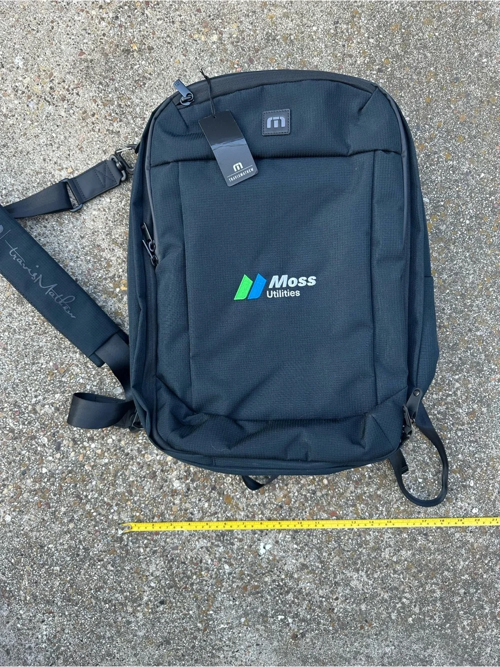 NWT Travis Mathew Black Convertible Backpack with Logo